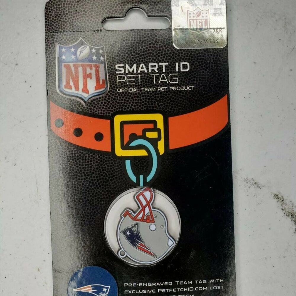 NFL New England Patriots Smart Pet ID Tracking Tag Logo Engraved Helmet